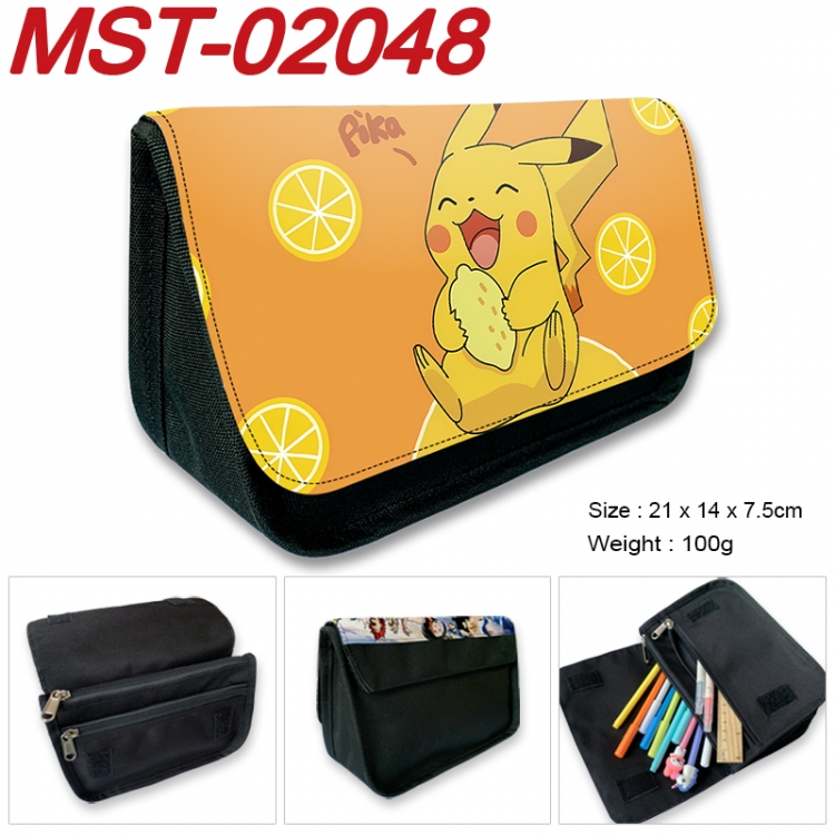 Pokemon Anime Velcro canvas zipper pencil case Pencil Bag 21x14x7.5cm MST-02048