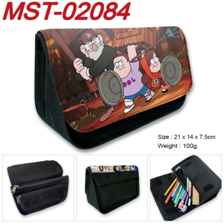 Gravity Falls Anime Velcro canvas zipper pencil case Pencil Bag 21x14x7.5cm