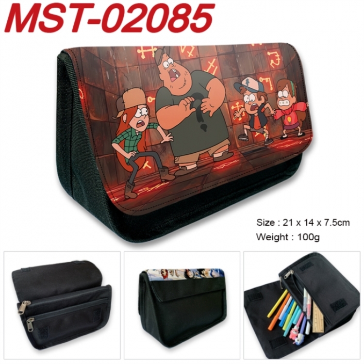 Gravity Falls Anime Velcro canvas zipper pencil case Pencil Bag 21x14x7.5cm