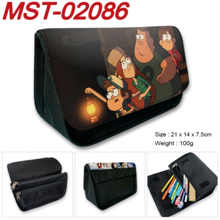 Gravity Falls Anime Velcro canvas zipper pencil case Pencil Bag 21x14x7.5cm