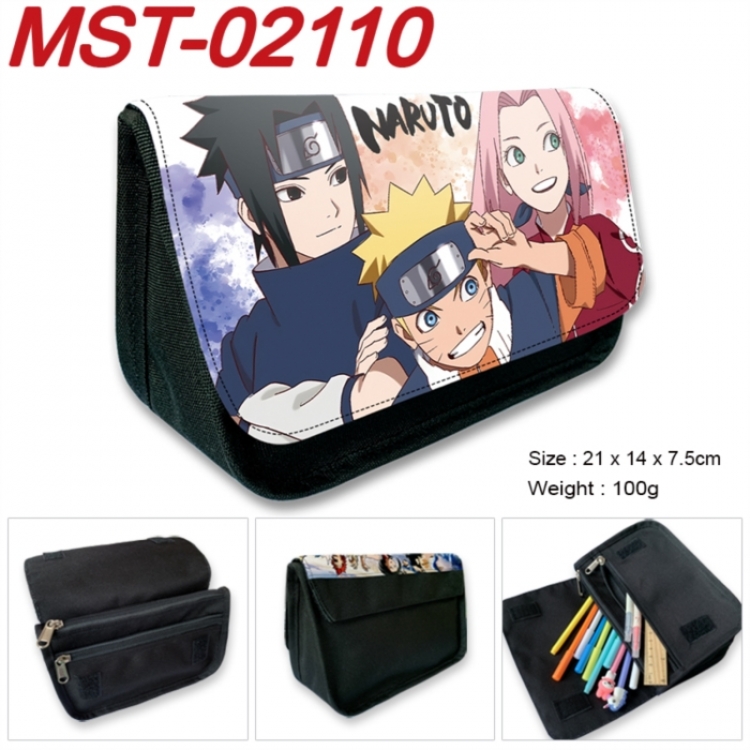 Naruto Anime Velcro canvas zipper pencil case Pencil Bag 21x14x7.5cm MST-02110