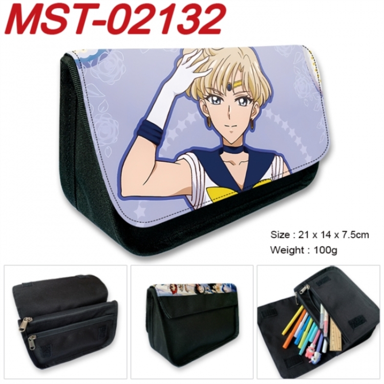 sailormoon Anime Velcro canvas zipper pencil case Pencil Bag 21x14x7.5cm  MST-02132