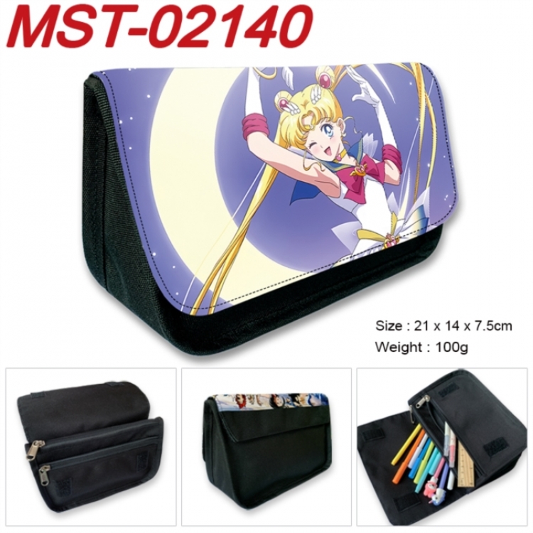 sailormoon Anime Velcro canvas zipper pencil case Pencil Bag 21x14x7.5cm  MST-02140