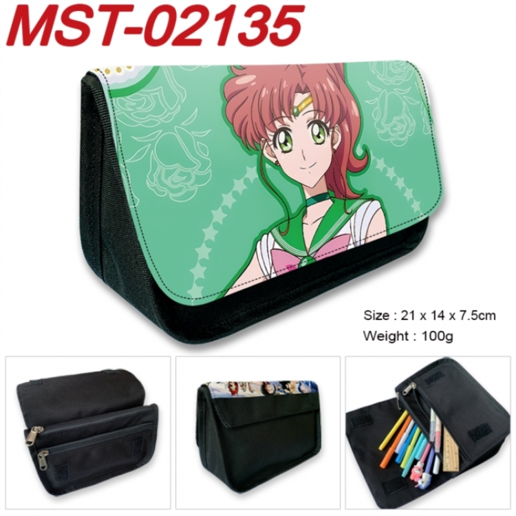 sailormoon Anime Velcro canvas zipper pencil case Pencil Bag 21x14x7.5cm MST-02135