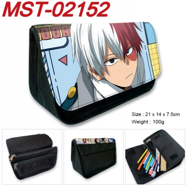 My Hero Academia Anime Velcro canvas zipper pencil case Pencil Bag 21x14x7.5cm MST-02152