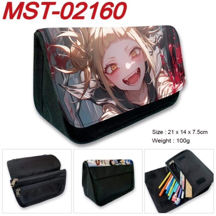 My Hero Academia Anime Velcro canvas zipper pencil case Pencil Bag 21x14x7.5cm MST-02160