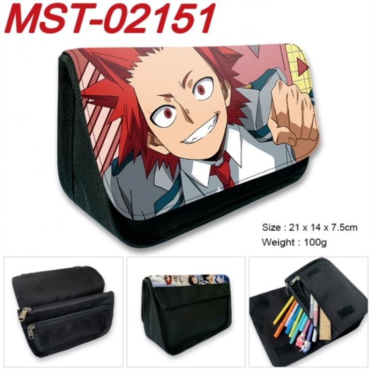 My Hero Academia Anime Velcro canvas zipper pencil case Pencil Bag 21x14x7.5cm MST-02151