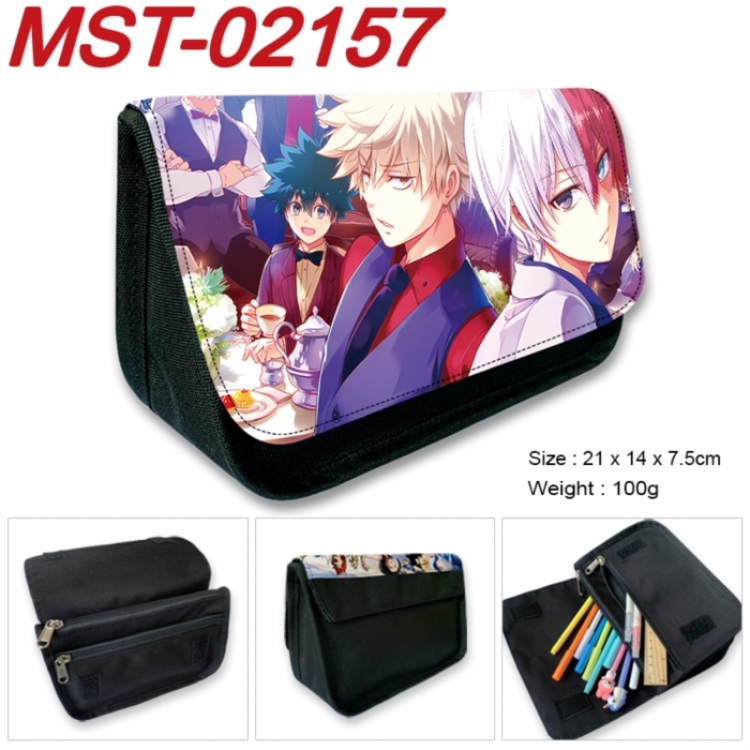 My Hero Academia Anime Velcro canvas zipper pencil case Pencil Bag 21x14x7.5cm MST-02157