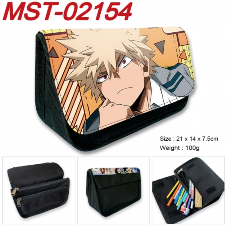 My Hero Academia Anime Velcro canvas zipper pencil case Pencil Bag 21x14x7.5cm MST-02154