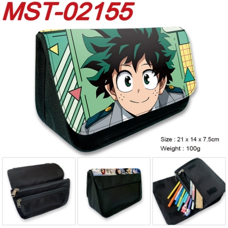 My Hero Academia Anime Velcro canvas zipper pencil case Pencil Bag 21x14x7.5cm MST-02155