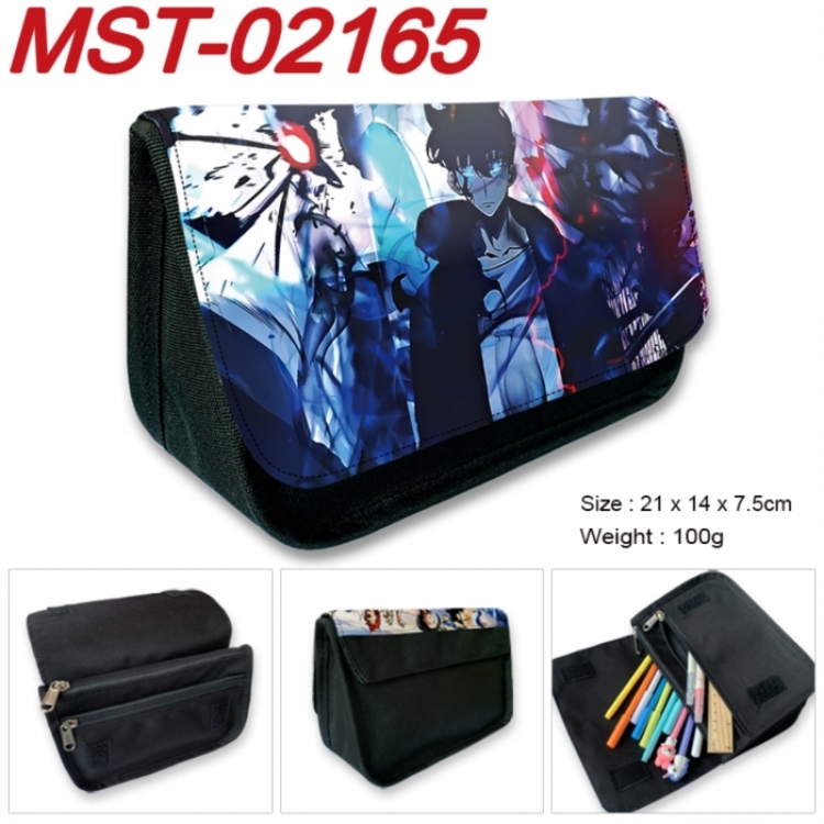 Solo Leveling:Arise Anime Velcro canvas zipper pencil case Pencil Bag 21x14x7.5cm MST-02165