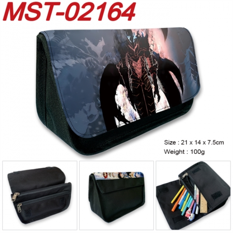 Solo Leveling:Arise Anime Velcro canvas zipper pencil case Pencil Bag 21x14x7.5cm MST-02164