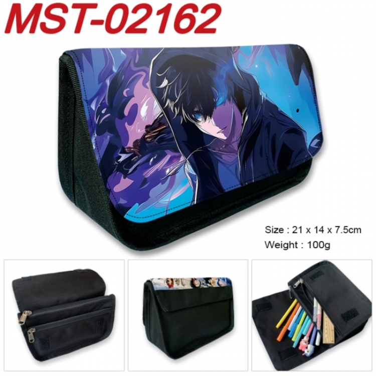 Solo Leveling:Arise Anime Velcro canvas zipper pencil case Pencil Bag 21x14x7.5cm  MST-02162