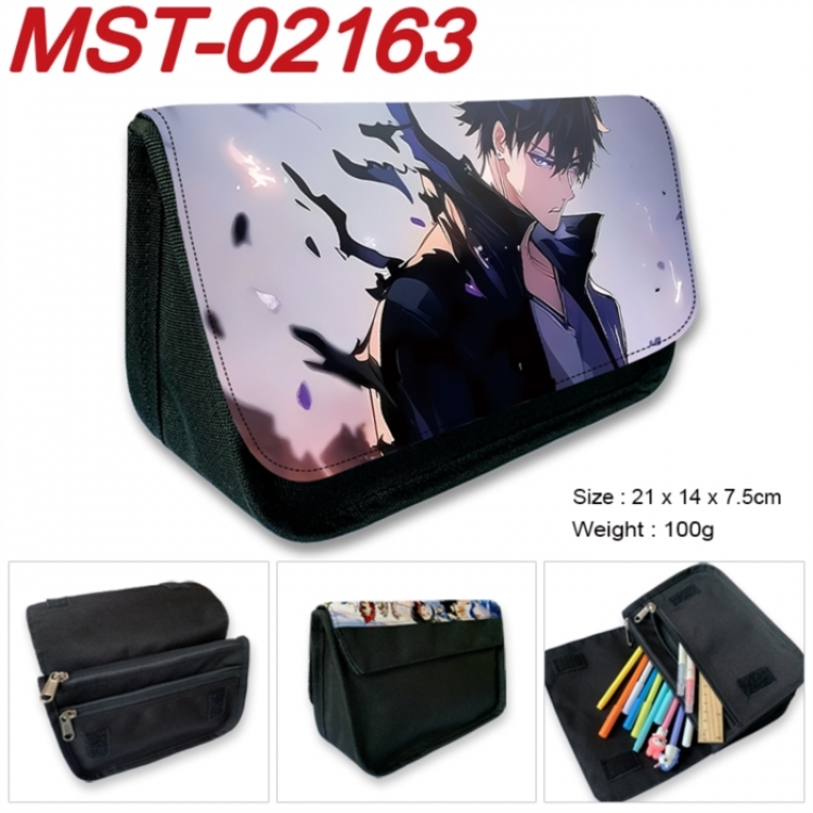 Solo Leveling:Arise Anime Velcro canvas zipper pencil case Pencil Bag 21x14x7.5cm MST-02163