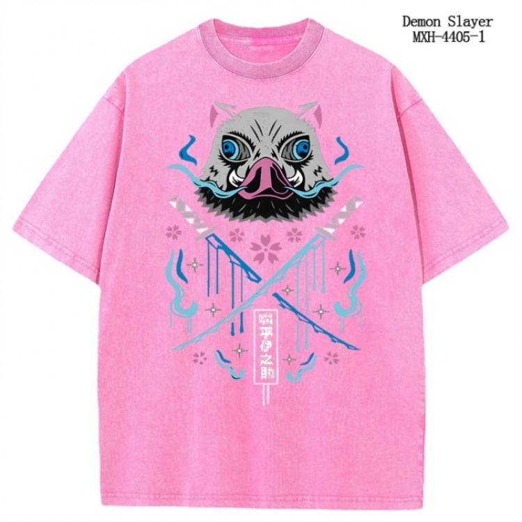 Demon Slayer Kimets Anime peripheral pure cotton washed and worn T-shirt from S to 2XL