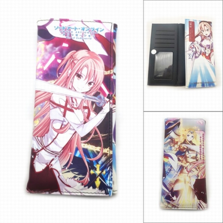 Sword Art Online Anime Long Tri-Fold Wallet Wallet with Colorful Snaps