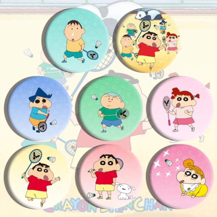 CrayonShin Anime tinplate brooch badge a set of 8
