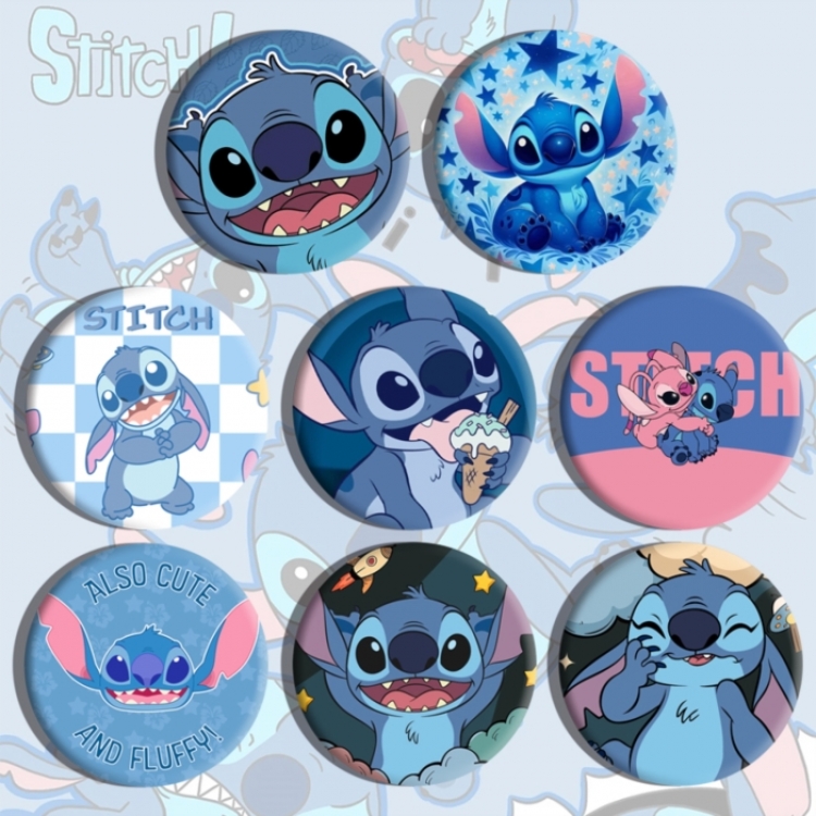 Lilo & Stitch Anime tinplate brooch badge a set of 8