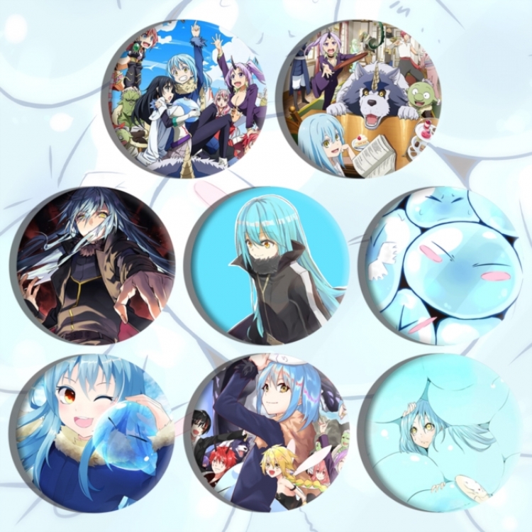 That Time I Got Slim Anime tinplate brooch badge a set of 8
