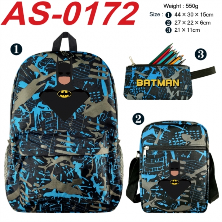 Marvel Anime canvas backpack backpack+lunch bag+pencil case set 550g