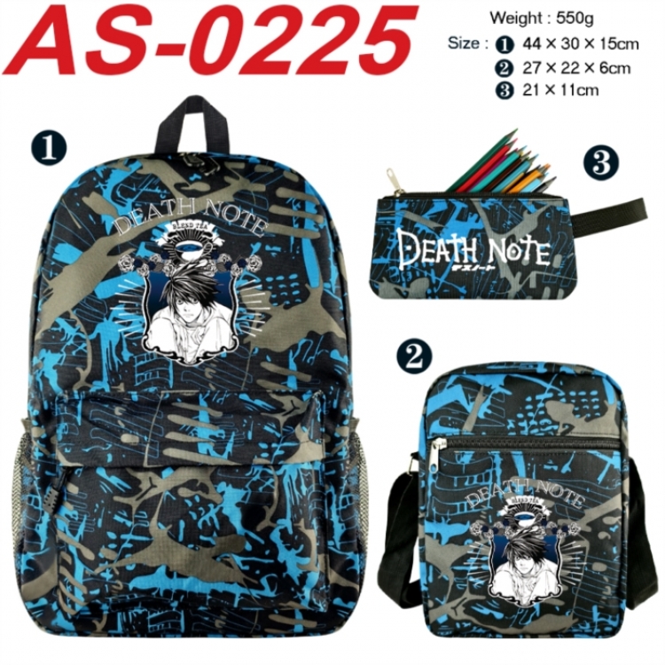 Death note Anime canvas backpack backpack+lunch bag+pencil case set 550g