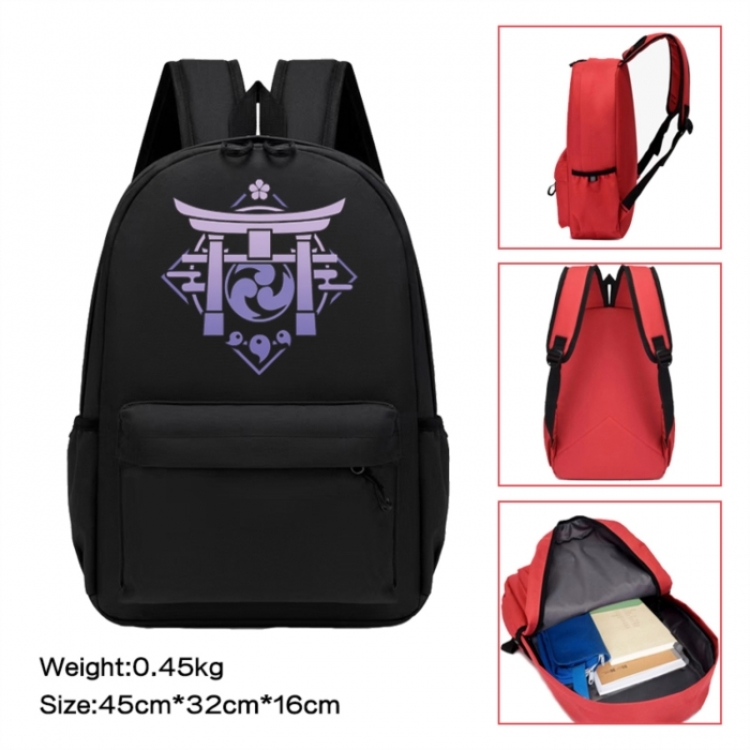 Genshin Impact Anime peripheral Oxford cloth color cartoon backpack 45x32x16cm