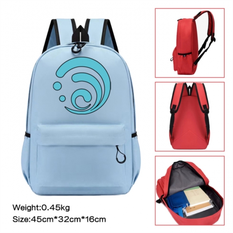Genshin Impact Anime peripheral Oxford cloth color cartoon backpack 45x32x16cm