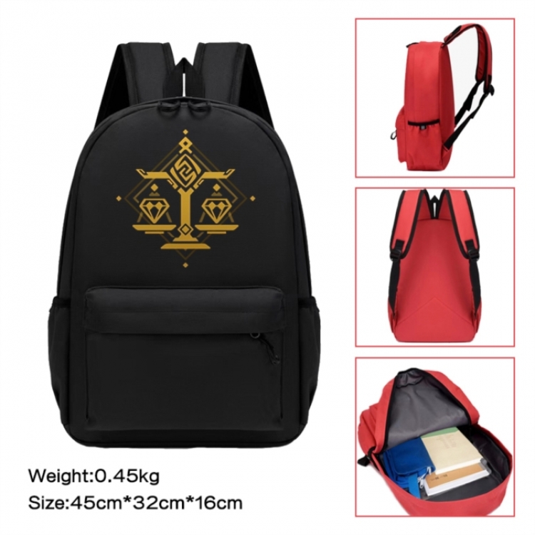 Genshin Impact Anime peripheral Oxford cloth color cartoon backpack 45x32x16cm