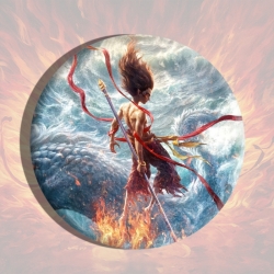 Nezha Anime tinplate brooch ba...