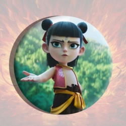 Nezha Anime tinplate brooch ba...