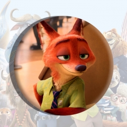 Zootopia Anime tinplate brooch...