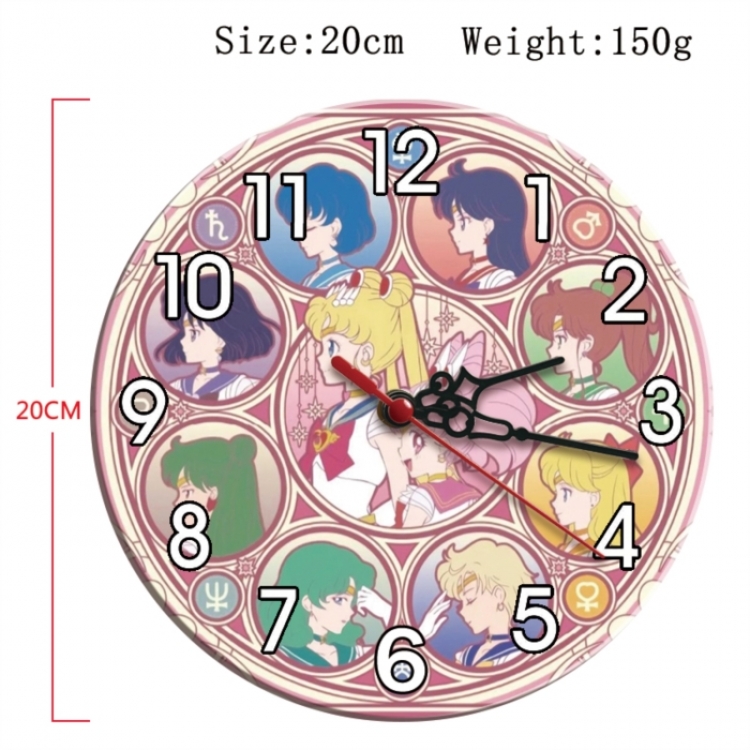 sailormoon Anime print alarm clock wall clock personality clock packaging size 25X25X4cm