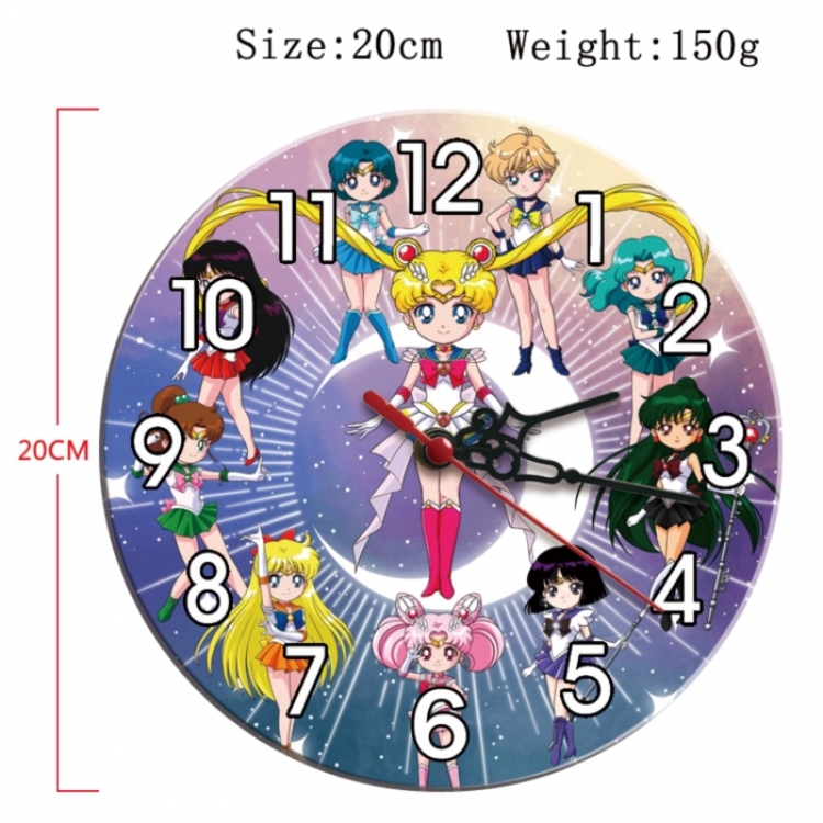 sailormoon Anime print alarm clock wall clock personality clock packaging size 25X25X4cm
