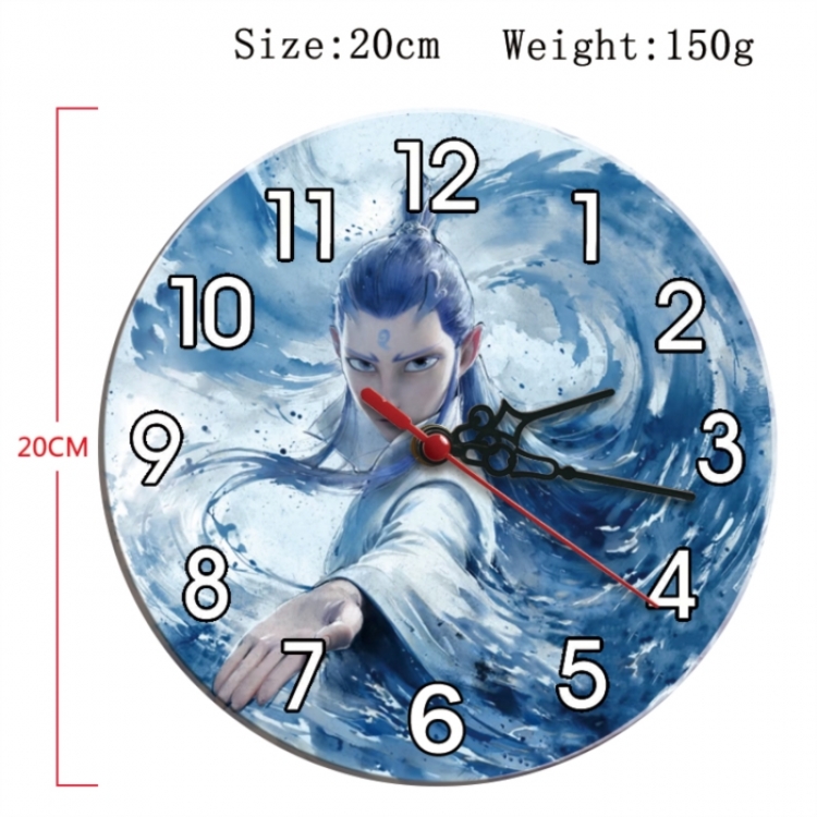 Nezha Anime print alarm clock wall clock personality clock packaging size 25X25X4cm