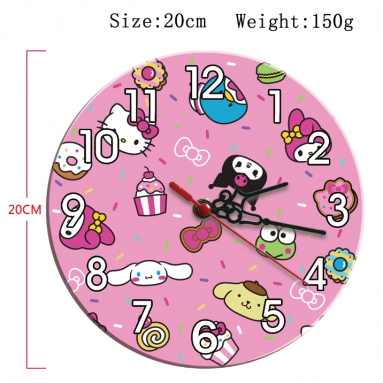 sanrio Anime print alarm clock wall clock personality clock packaging size 25X25X4cm