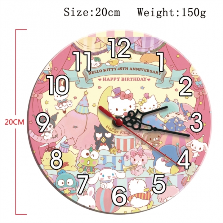 sanrio Anime print alarm clock wall clock personality clock packaging size 25X25X4cm