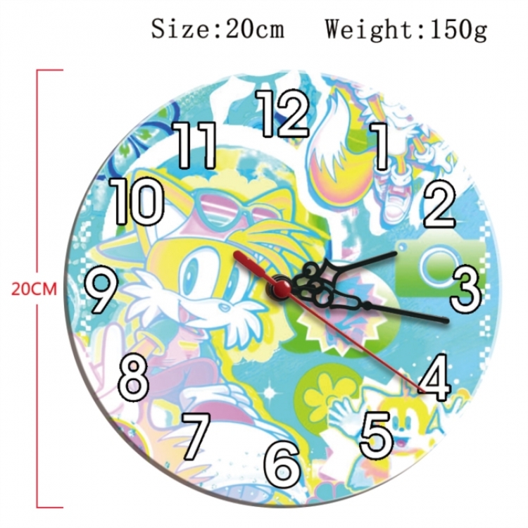 Sonic The Hedgehog Anime print alarm clock wall clock personality clock packaging size 25X25X4cm