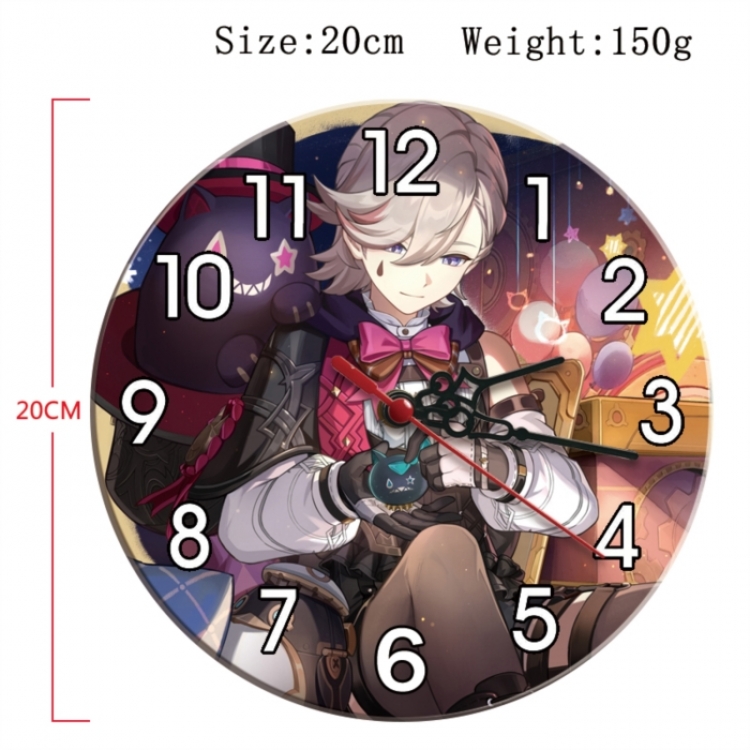 Genshin Impact Anime print alarm clock wall clock personality clock packaging size 25X25X4cm