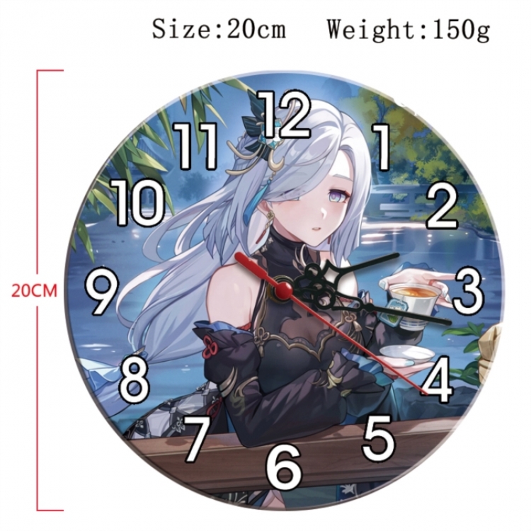 Genshin Impact Anime print alarm clock wall clock personality clock packaging size 25X25X4cm