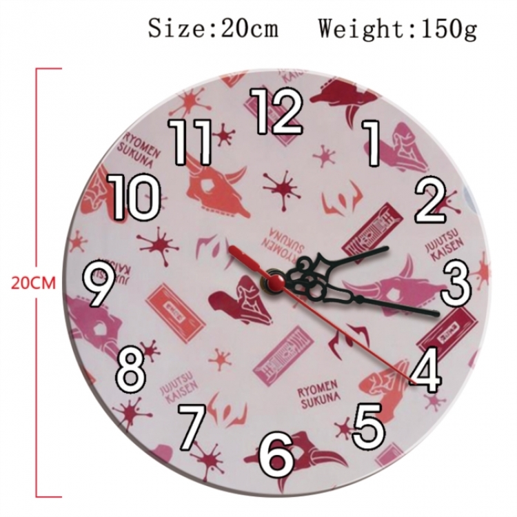 Jujutsu Kaisen Anime print alarm clock wall clock personality clock packaging size 25X25X4cm