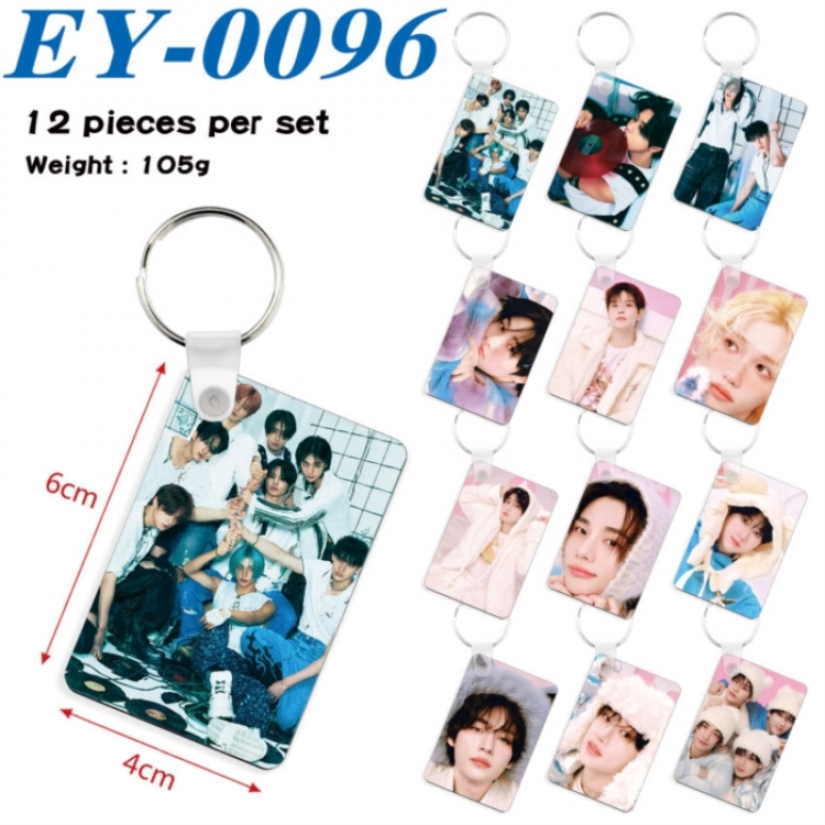 straykids Anime rectangular keychain pendant 6x4cm a set of 12 EY-0096