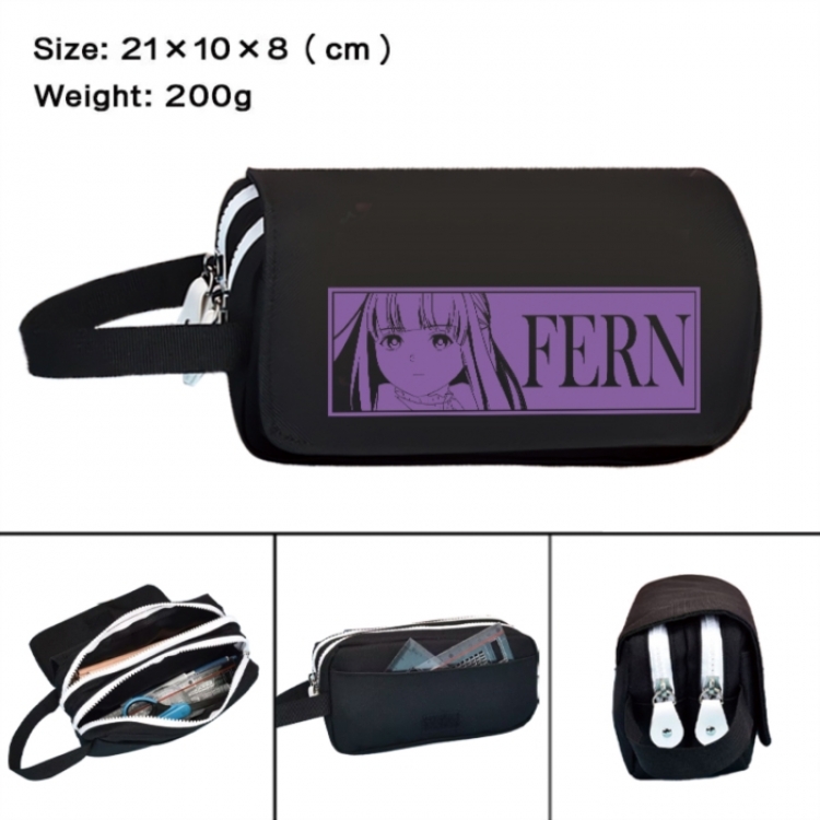 Frieren: Beyond Journey's Anime peripheral handheld large capacity double-layer Oxford cloth pencil case 21X10X8cm