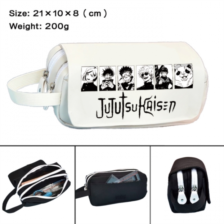 Jujutsu Kaisen  Anime peripheral handheld large capacity double-layer Oxford cloth pencil case 21X10X8cm