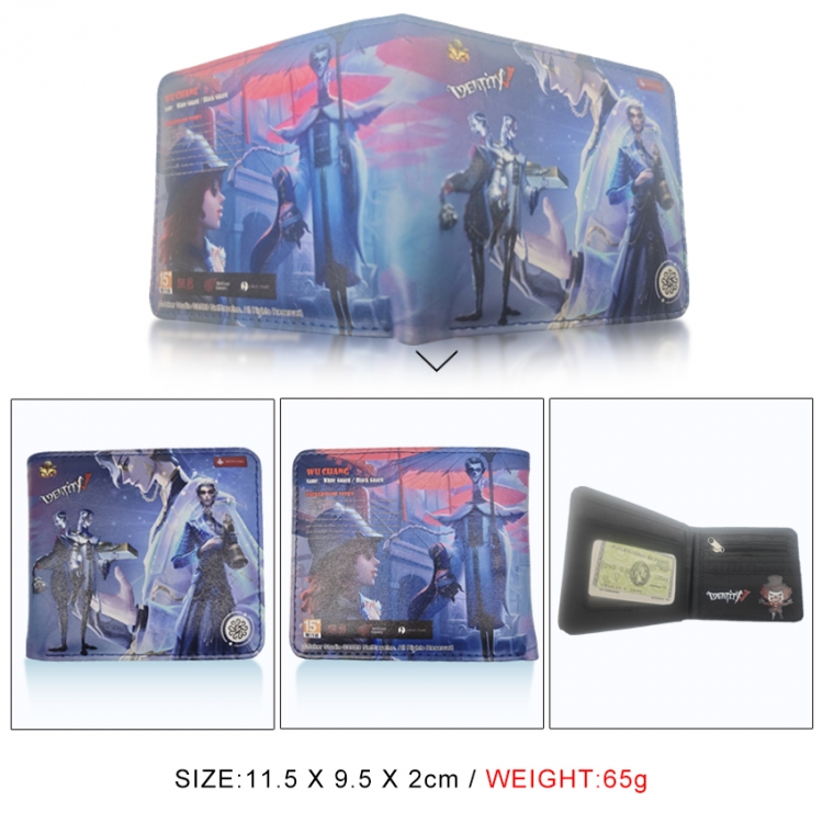 Identity V 3D concave convex two fold short card wallet wallet wallet 11X9.5X2cm 65G