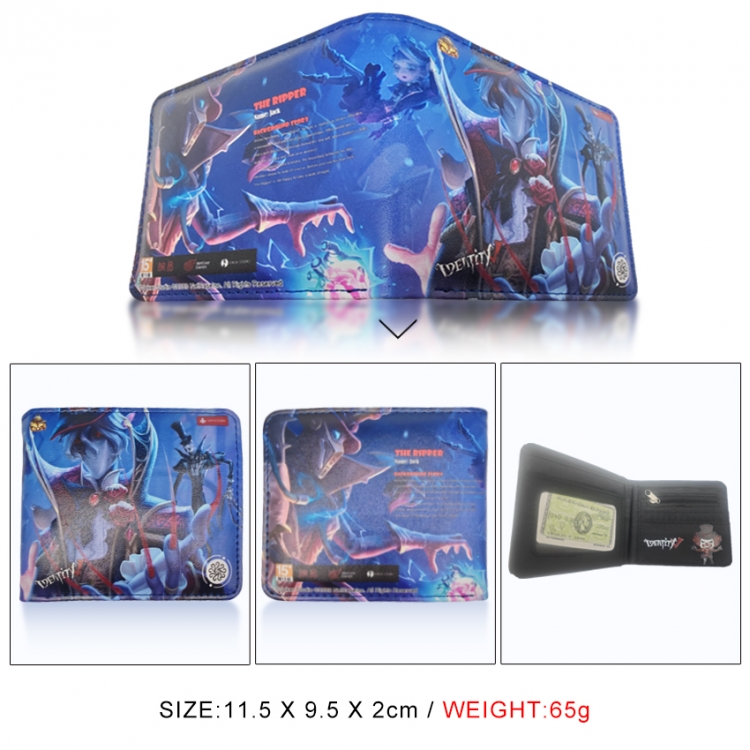 Identity V 3D concave convex two fold short card wallet wallet wallet 11X9.5X2cm 65G