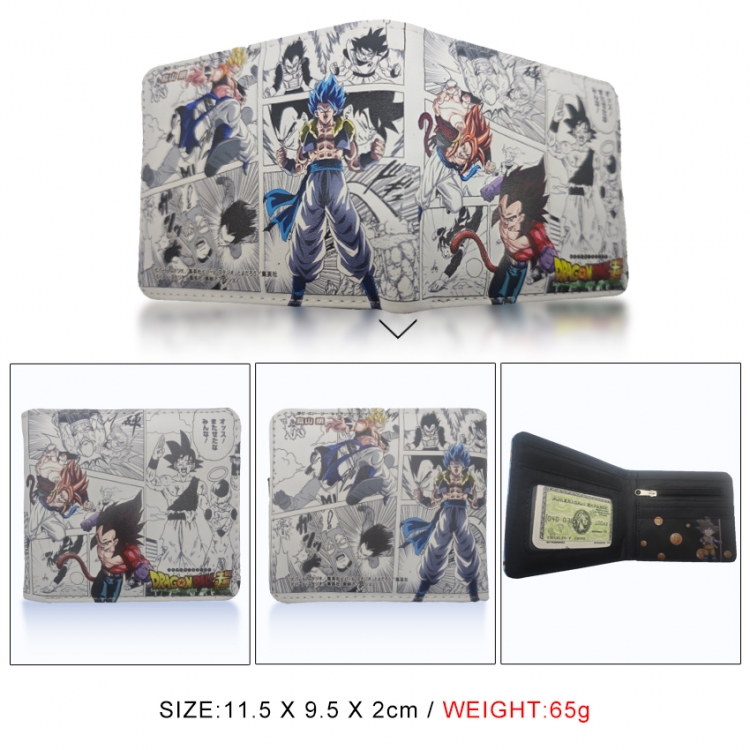 DRAGON BALL 3D concave convex two fold short card wallet wallet wallet 11X9.5X2cm 65G