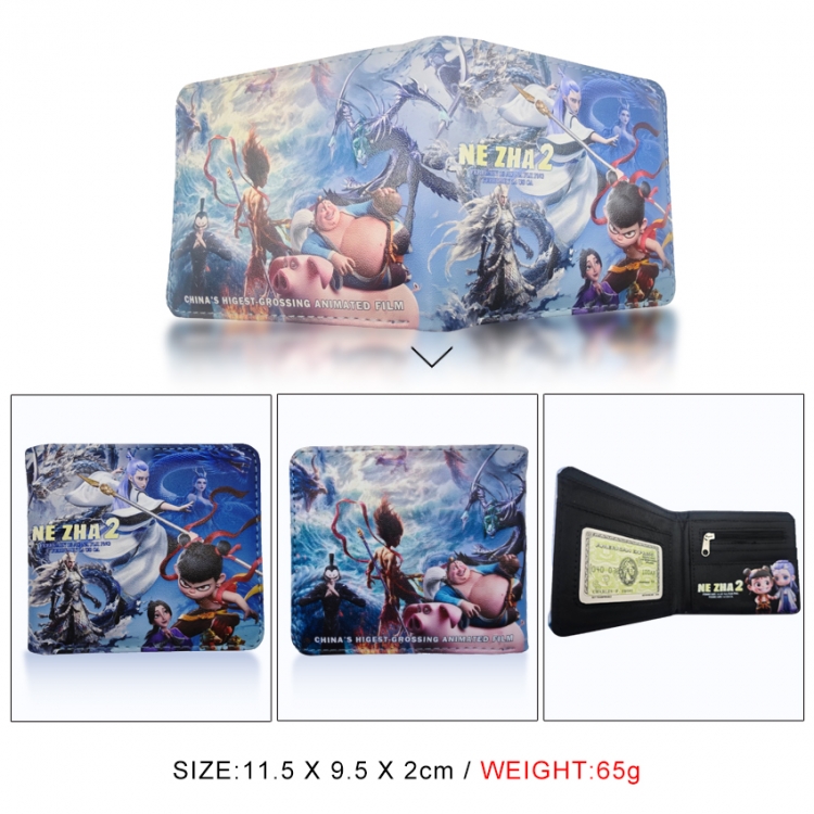 Nezha 3D concave convex two fold short card wallet wallet wallet 11X9.5X2cm 65G