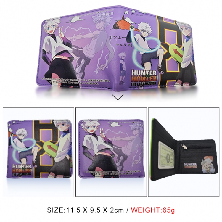 HunterXHunter 3D concave convex two fold short card wallet wallet wallet 11X9.5X2cm 65G