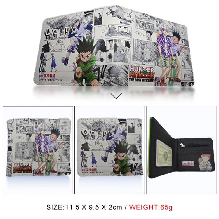 HunterXHunter 3D concave convex two fold short card wallet wallet wallet 11X9.5X2cm 65G