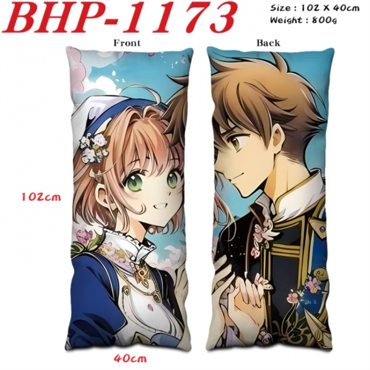 Card Captor Sakura Anime peach skin velvet double-sided printed pillow pillowcase 40X102cm NO FILLING